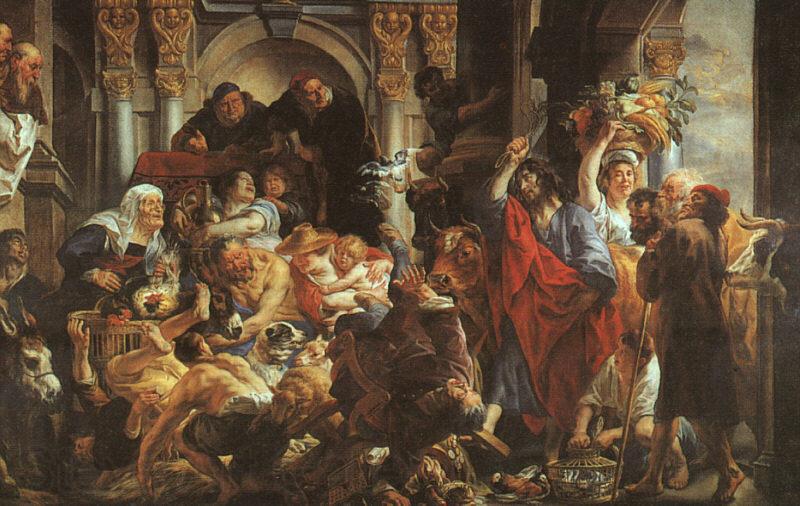 Jacob Jordaens Christ Driving the Merchants from the Temple Norge oil painting art